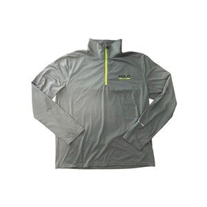 Polo Sport Ralph Lauren Mens Gray 1/4 Zip Performance Pullover Shirt sz Large